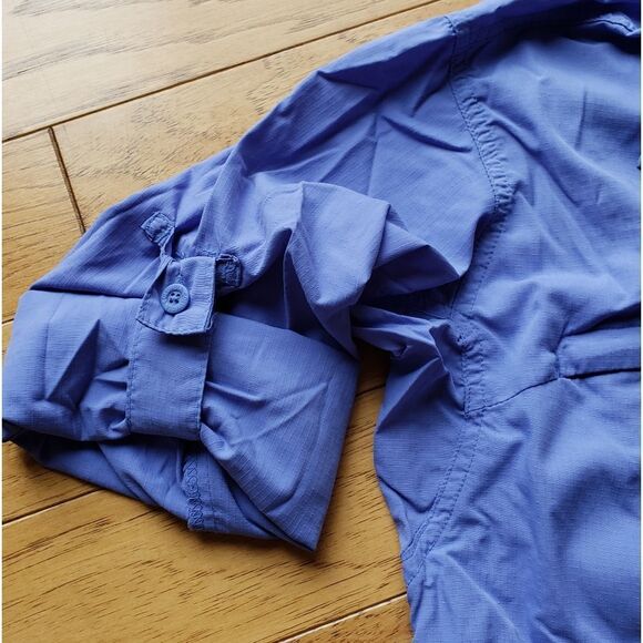 🔹️Columbia GRT Periwinkle Buttoned Front Adjustable Long Sleeve Top Small - Picture 7 of 14